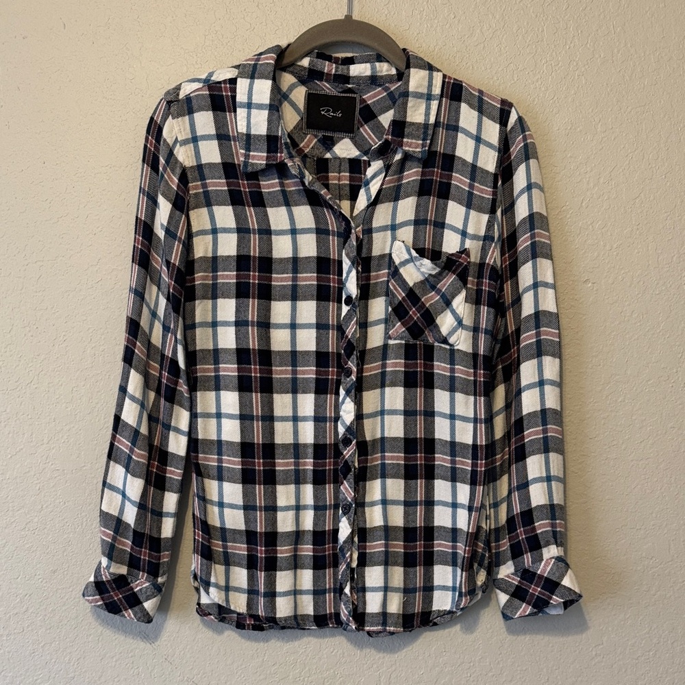 Rails Plaid Button Down Blouse - image 1